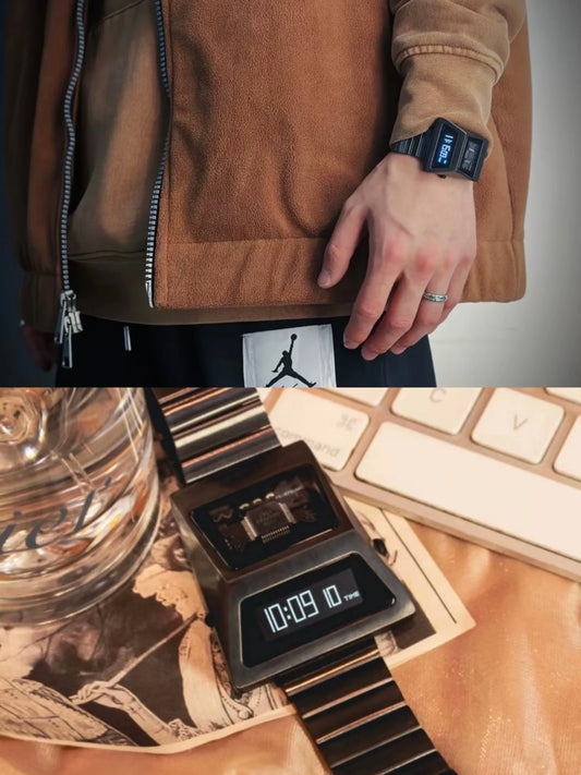 Cyberpunk OLED Digital Watch Grey Design