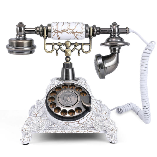 Retro White Wedding Phone Audio Guest Book with Recording Function