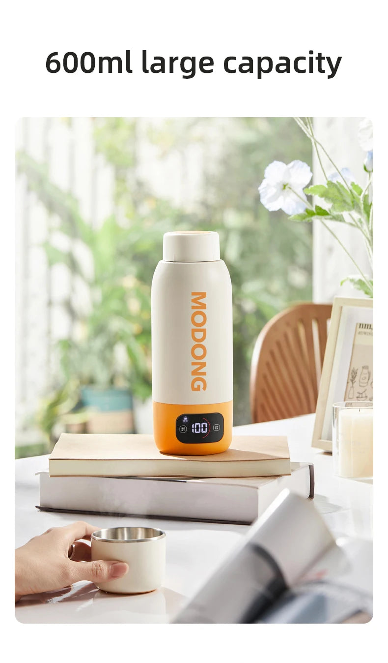Compact 600ml Travel Heating Cup Boils Water Anywhere