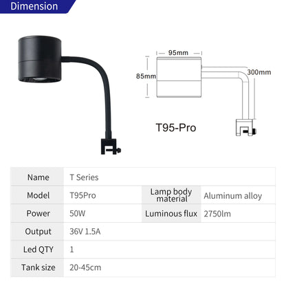 50W RGB+UV Full Spectrum Aquarium Light Bluetooth Dimmable