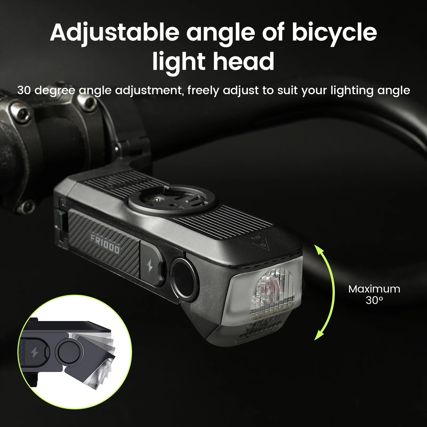 Rechargeable Bike Headlight with GPS Mount Integrated Design
