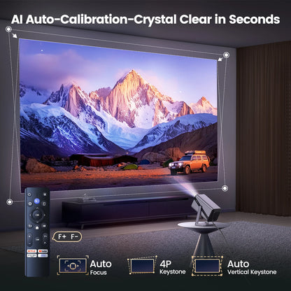 4K Portable Projector with Auto Focus and WiFi6