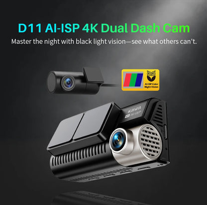 Front & Rear Car DVR with AI Color Night Vision