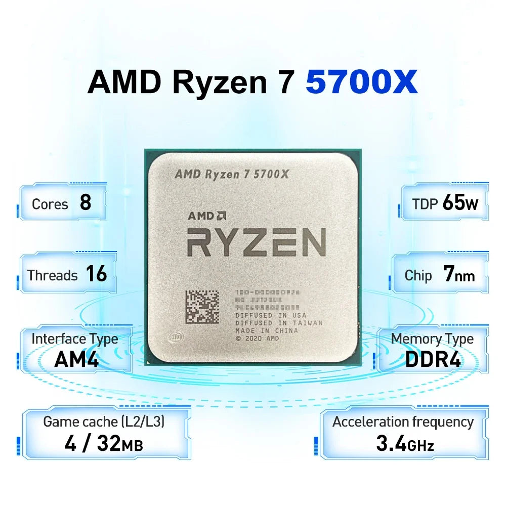 Ryzen 7 5700X 8-Core Processor 65W Socket AM4