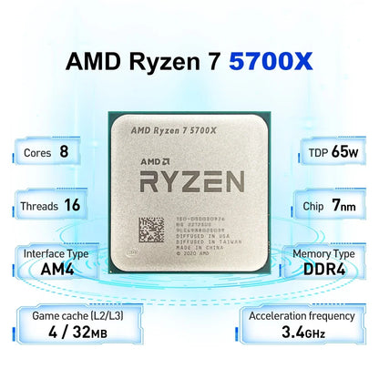 Ryzen 7 5700X 8-Core Processor 65W Socket AM4