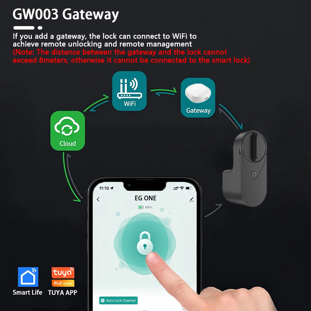 Smart Door Lock Fingerprint Password IC Card Bluetooth
