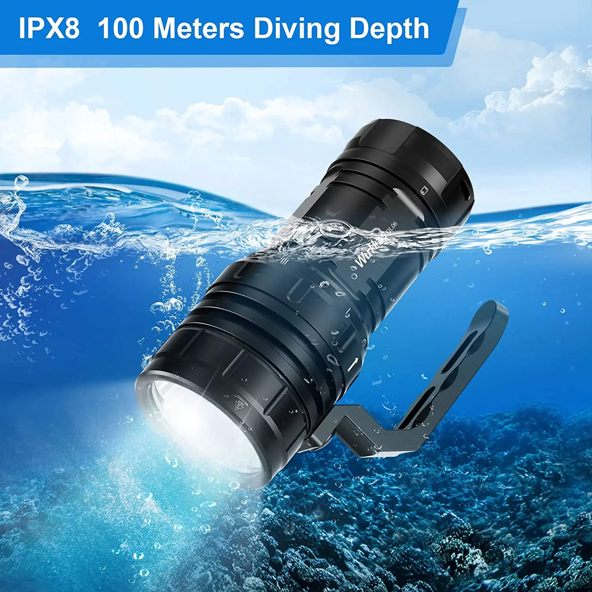 High Power 15000LM Waterproof Diving Torch with Power Bank