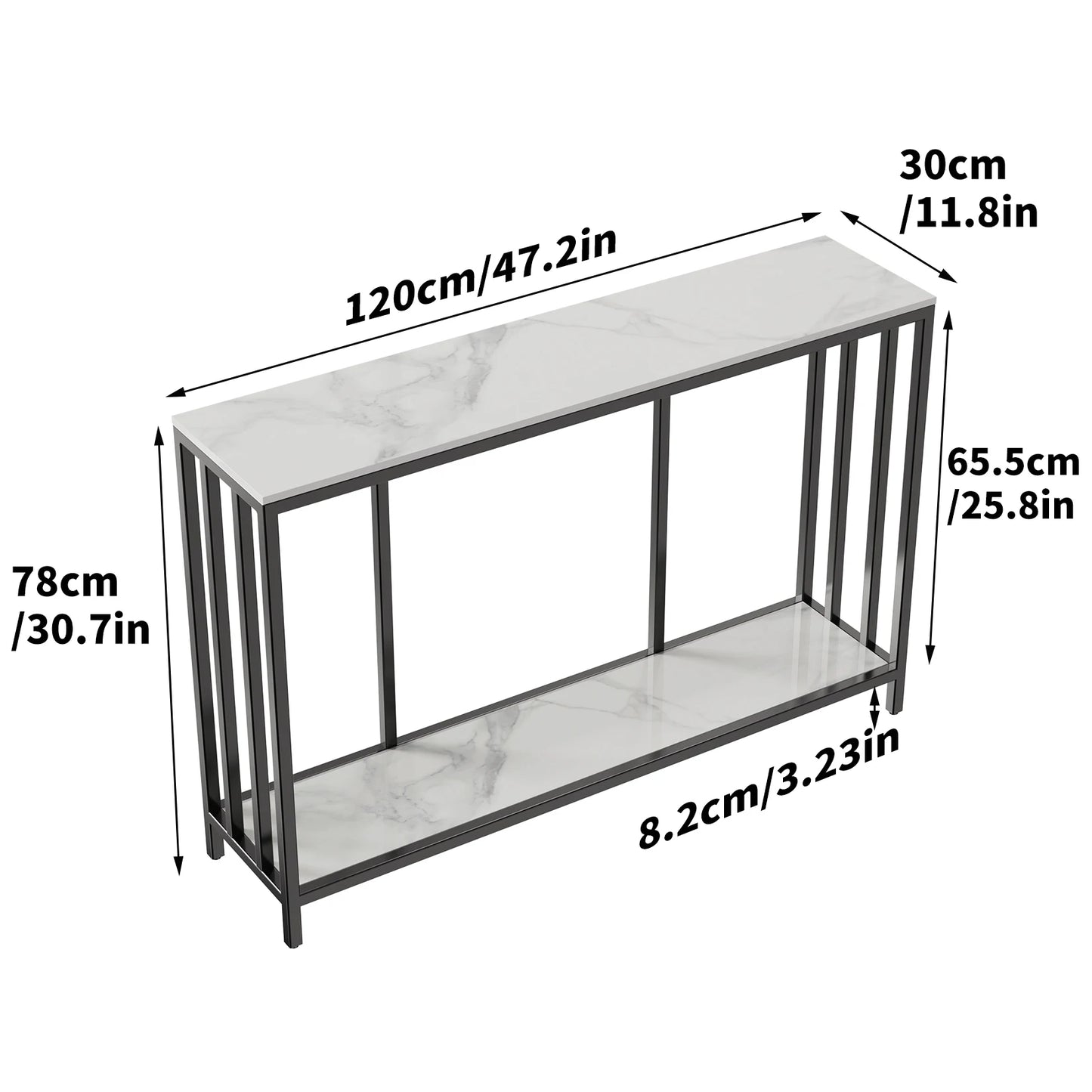Narrow Entryway Table with Metal Base 47.2 Inch