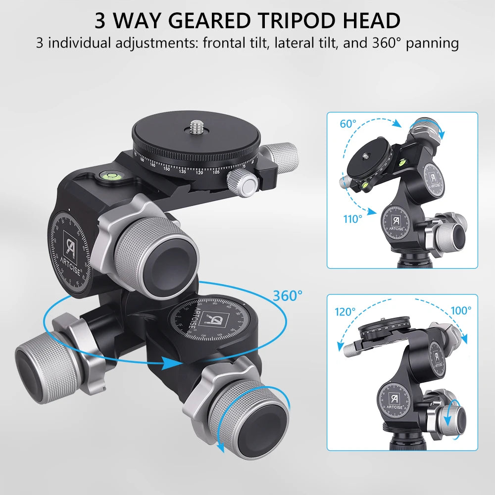 Professional Tripod Head with Arca Swiss Pan Adjustment