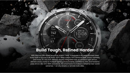 Men’s Stainless Steel Smartwatch with Offline Maps