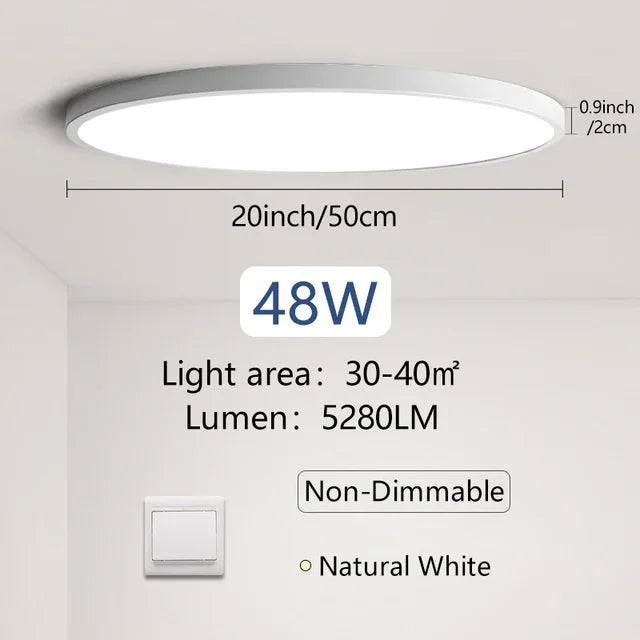 White Smart LED Ceiling Light 50cm Neutral White Fixture