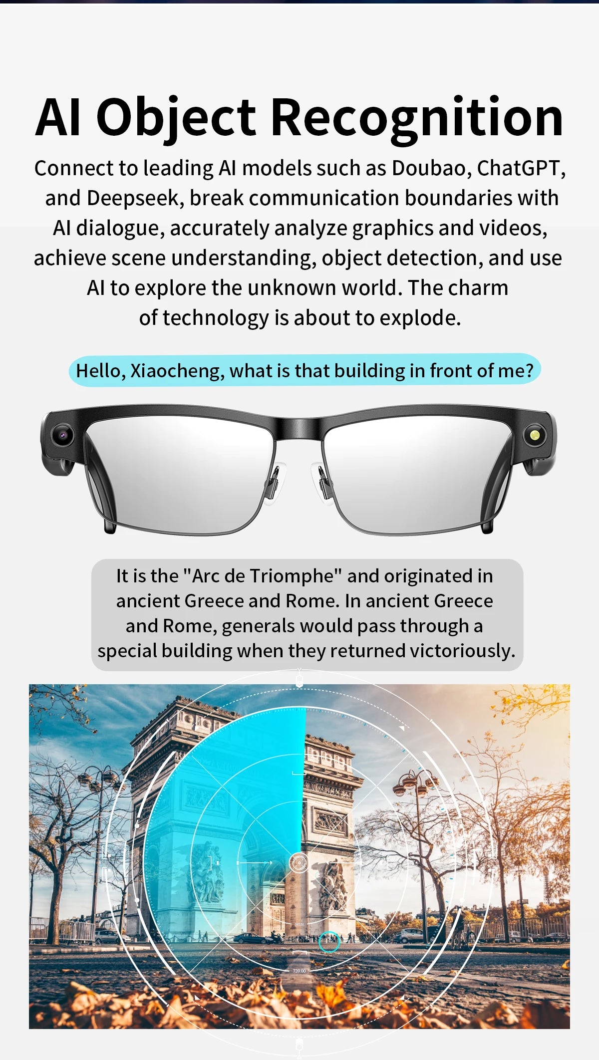 Smart Sunglasses 8MP Video Recording Bluetooth 270mAh