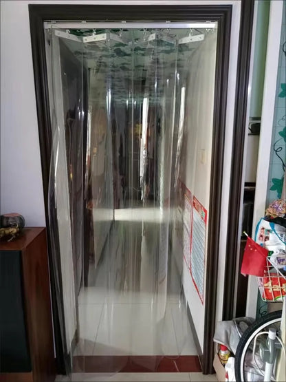 Windproof Sliding Door Curtain 100x200cm Transparent PVC
