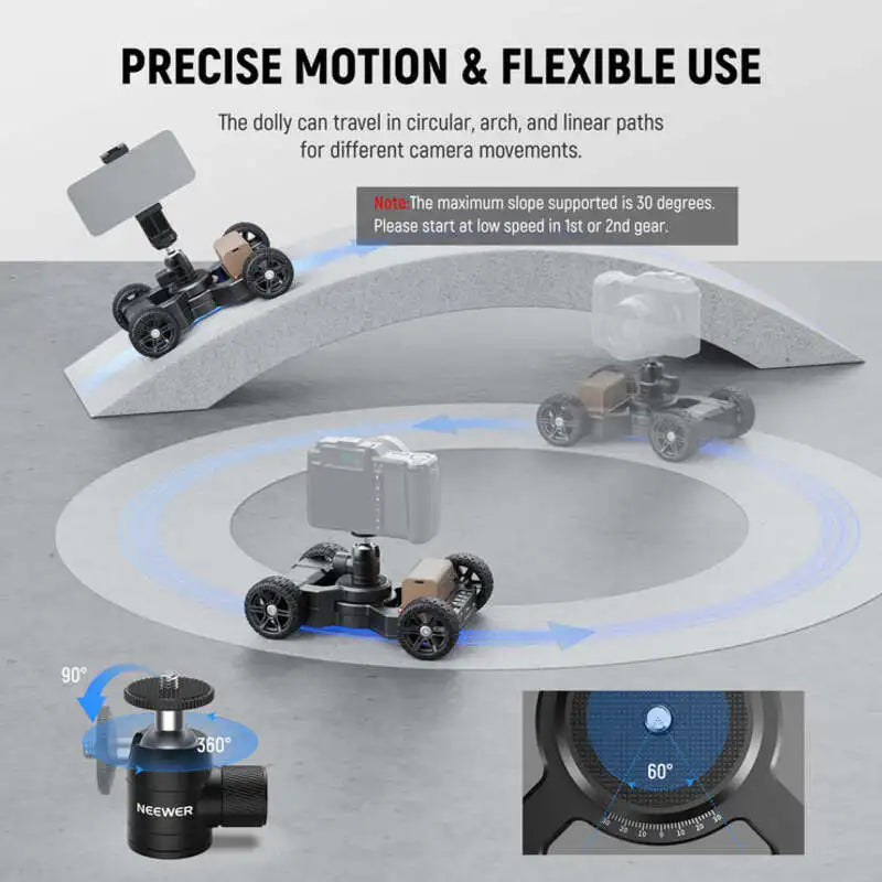 Motorized Camera Slider Dolly with App Control