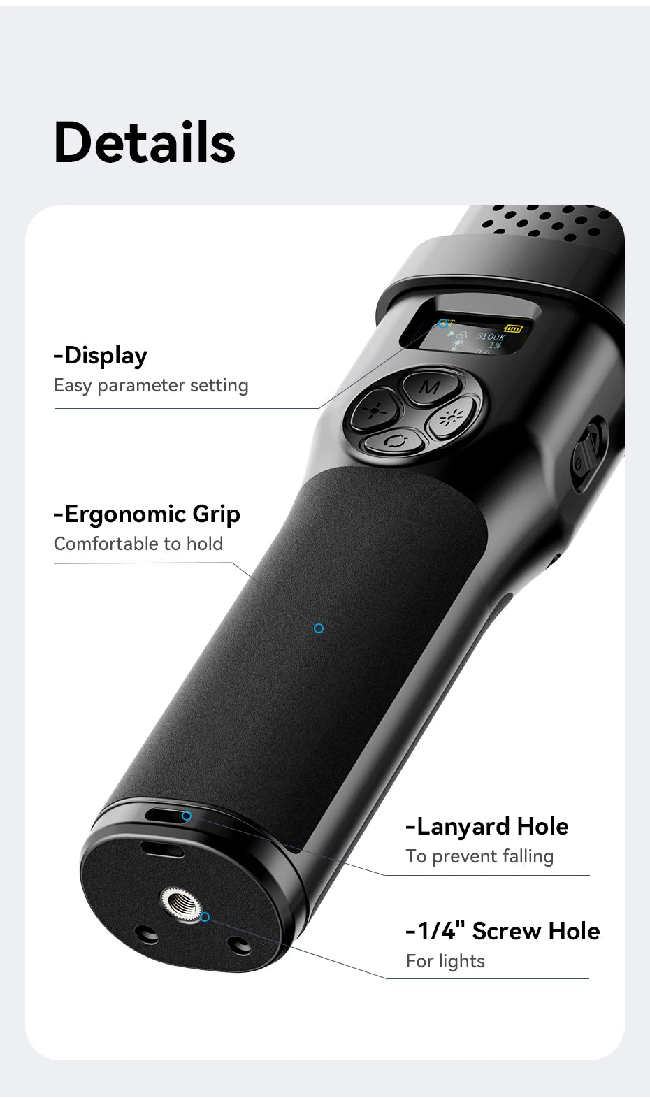RGB LED Light Stick Handheld Photography Wand 38W Dimmable