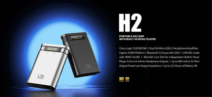 H2 USB DAC Headphone Amplifier Silver Hi-Res