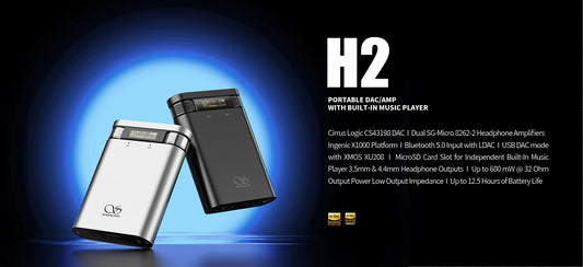 H2 USB DAC Headphone Amplifier Silver Hi-Res