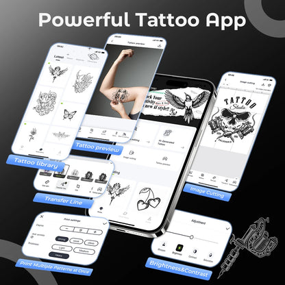 White Portable Wireless Tattoo Stencil Printer 2025 Version