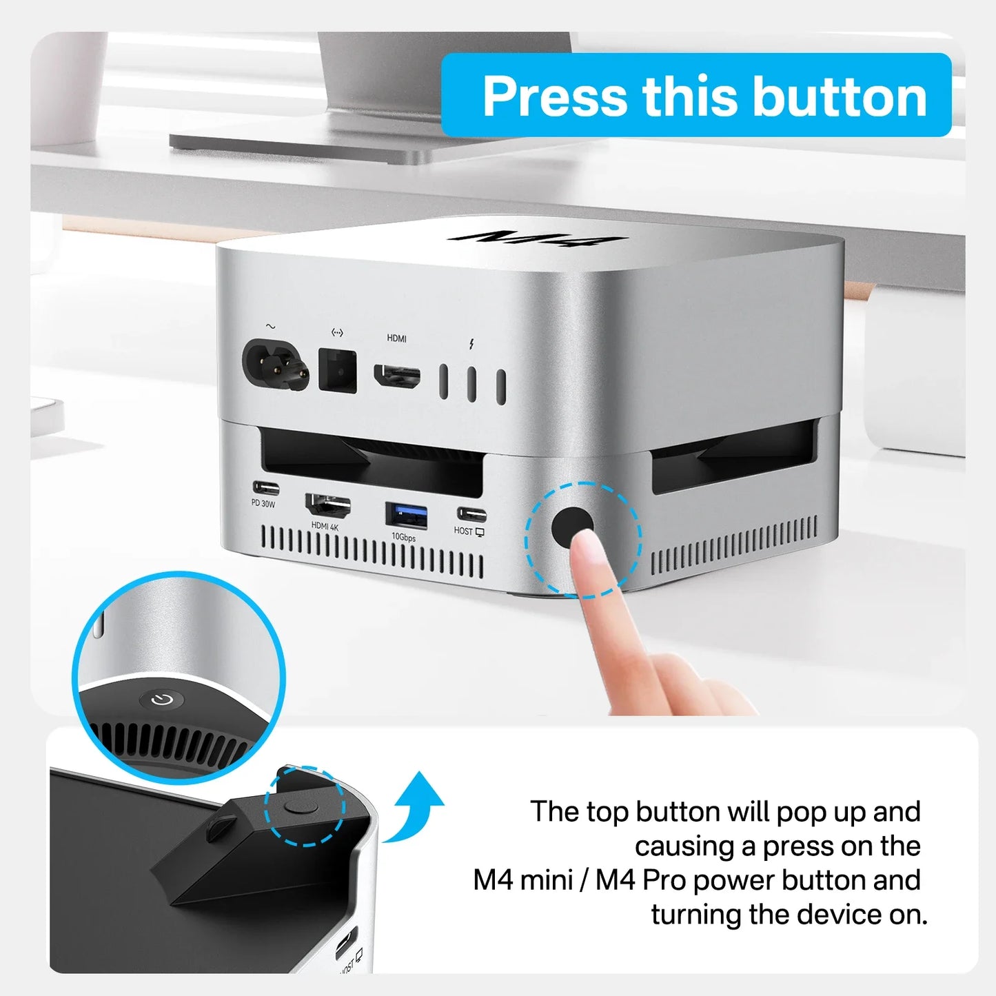 10Gbps USB-C Docking Station for Mac Mini M4 Pro