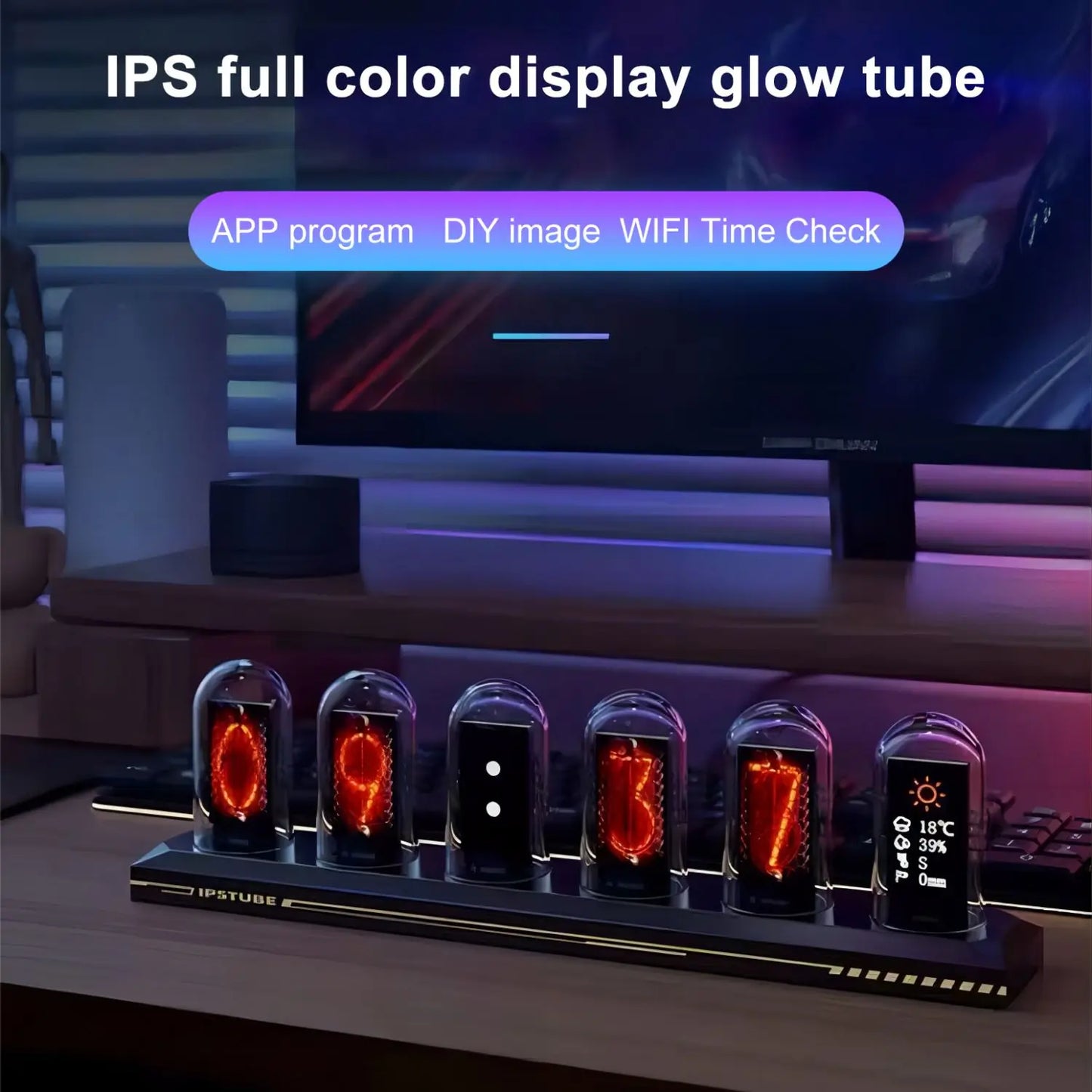 RGB Nixie Tube Clock with IPS Display and App Control