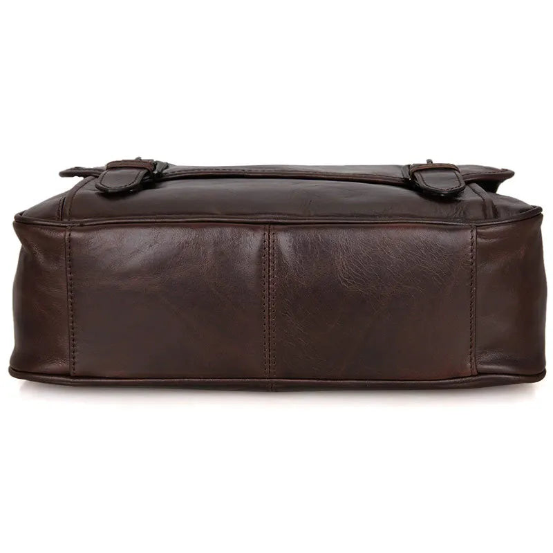 Men’s Leather Crossbody Bag Brown Oil-Waxed Style