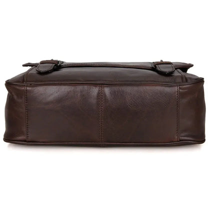Men’s Leather Crossbody Bag Brown Oil-Waxed Style
