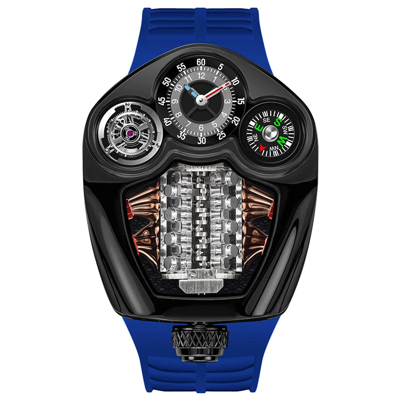 50ATM Waterproof Silicone Quartz Men's Watch Multifunction Sports