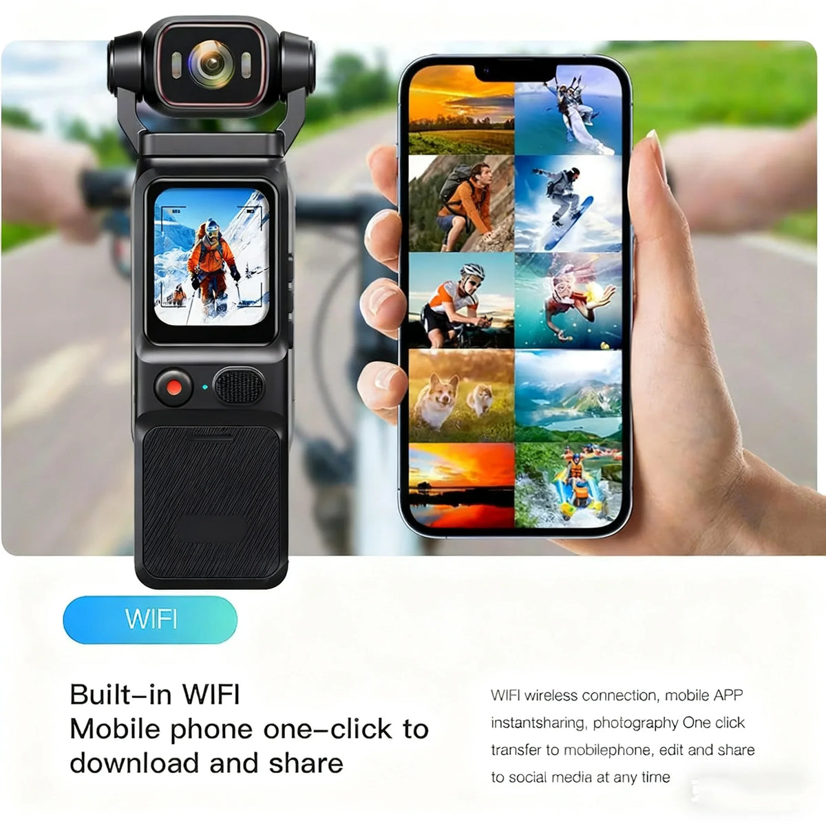 4K Touchscreen Pocket Camera with Stand and 128GB Card