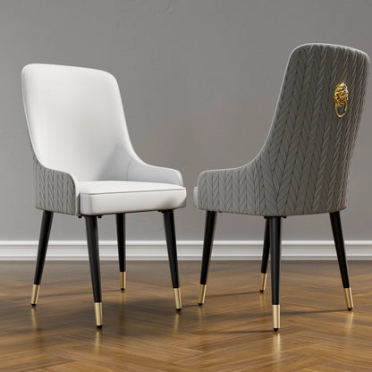 Modern PU Leather Dining Chairs Set of 2 with Metal Legs