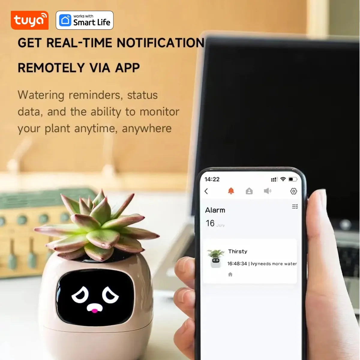 Smart Plant Pot with AI 49 Expressions and 7 Sensors
