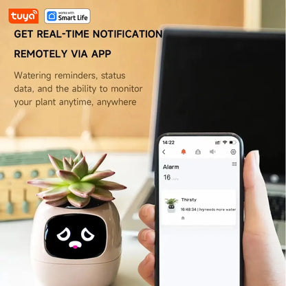 Smart Plant Pot with AI 49 Expressions and 7 Sensors