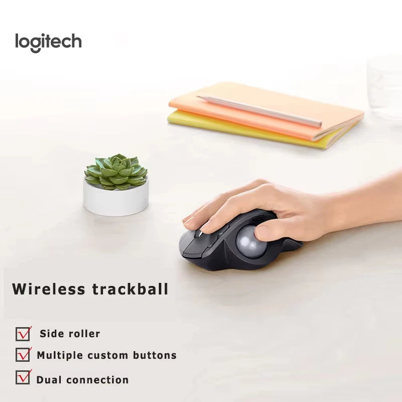 Wireless Ergonomic Trackball Mouse Adjustable Design Bluetooth