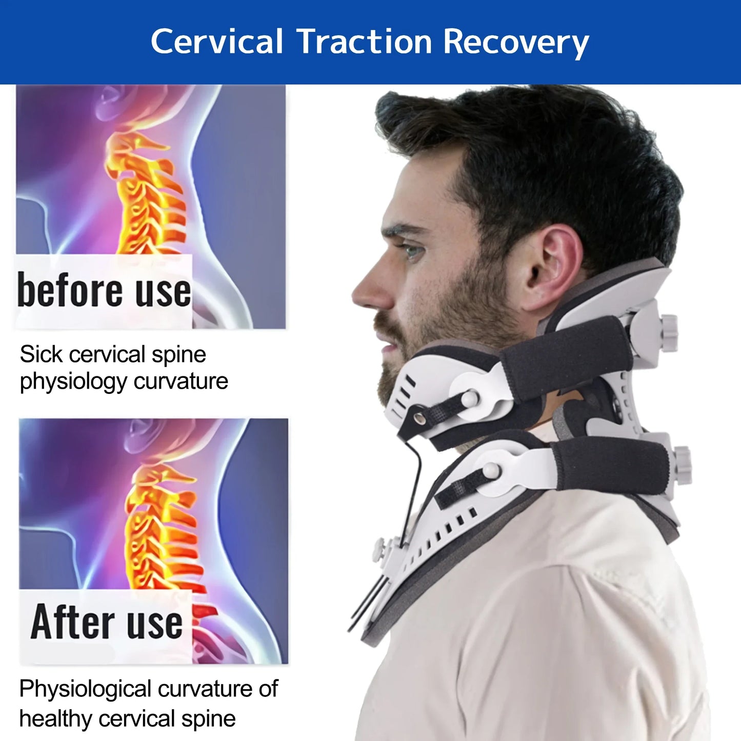 Adjustable Neck Brace Support for Posture and Pain Relief