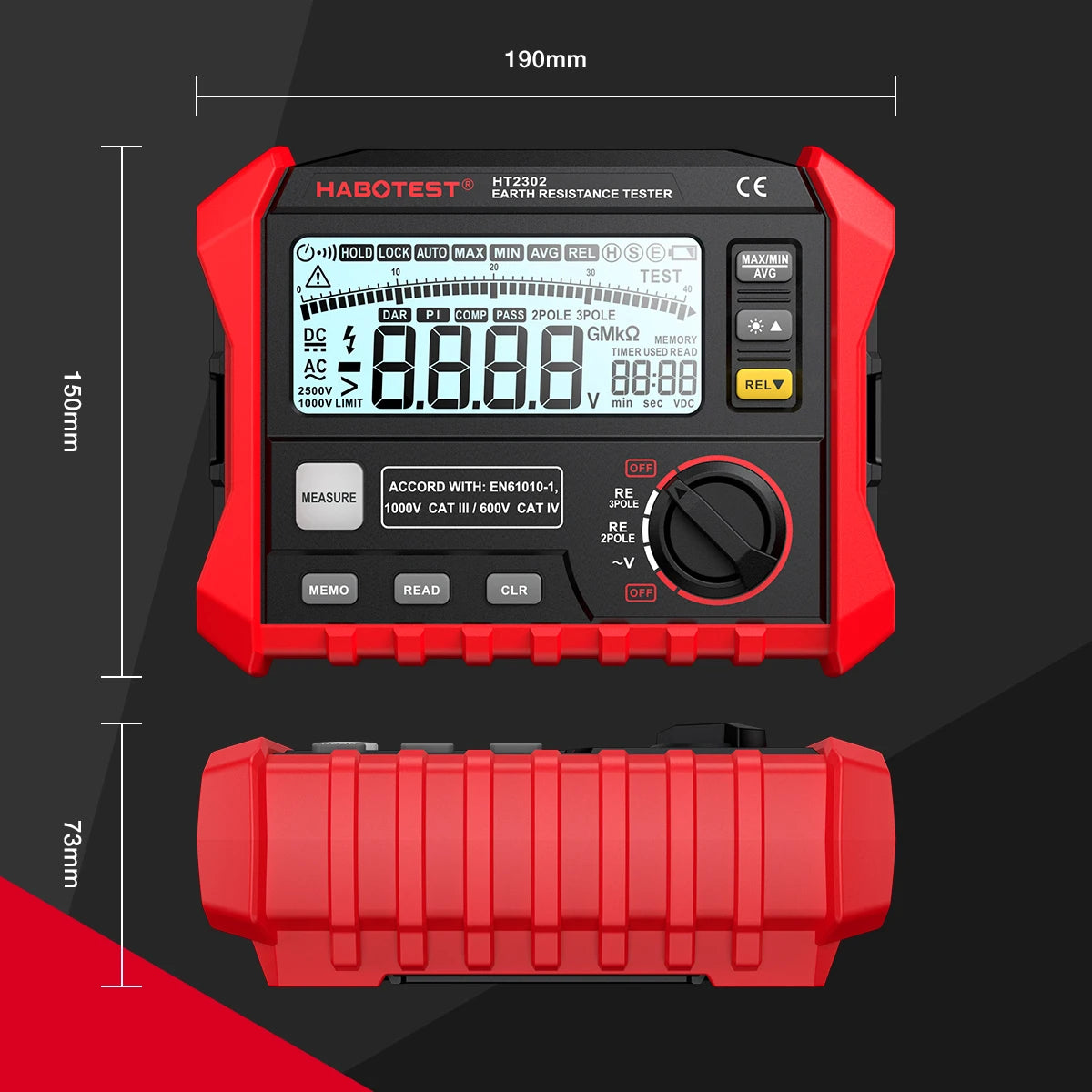 Portable Megohmmeter 100-Group Digital Insulation Meter