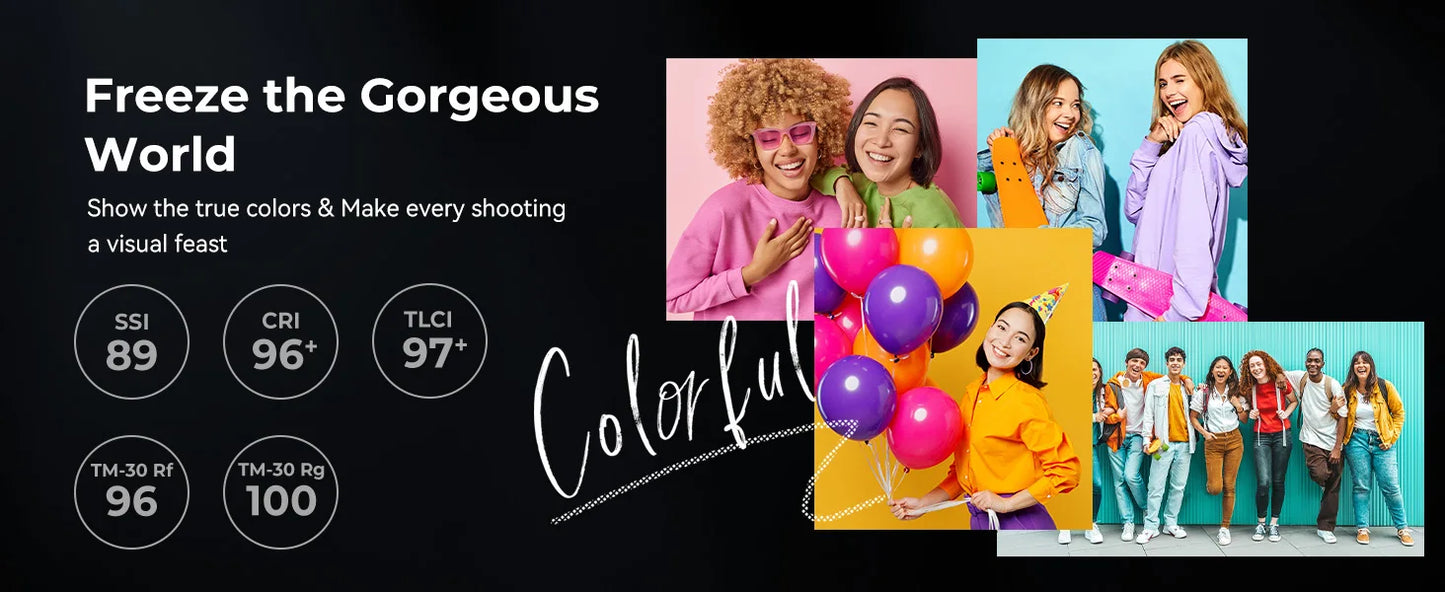 Portable RGB Video Light with APP Control and Colour Filters