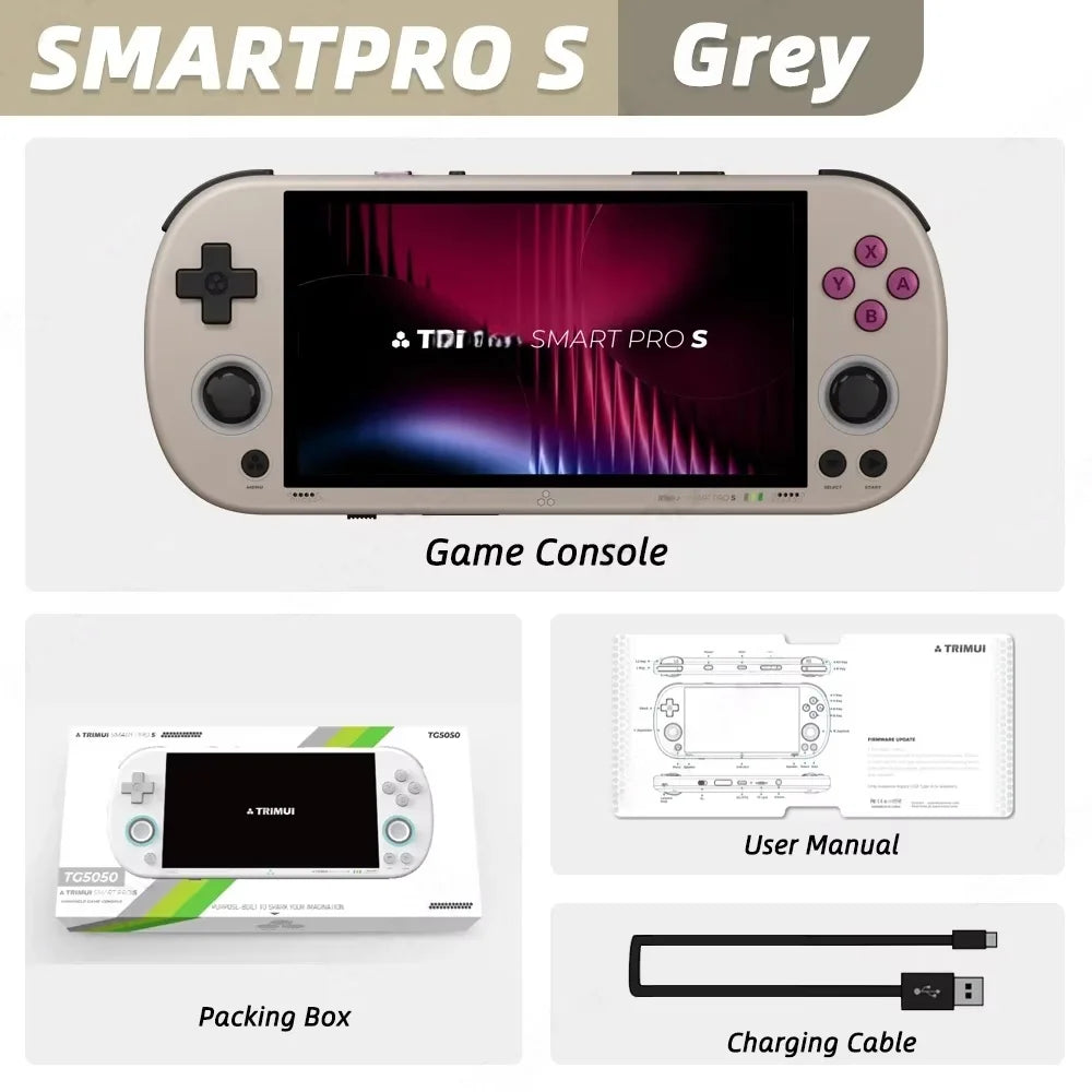Portable Linux Retro Handheld Game Console 4.96 Inch IPS RGB