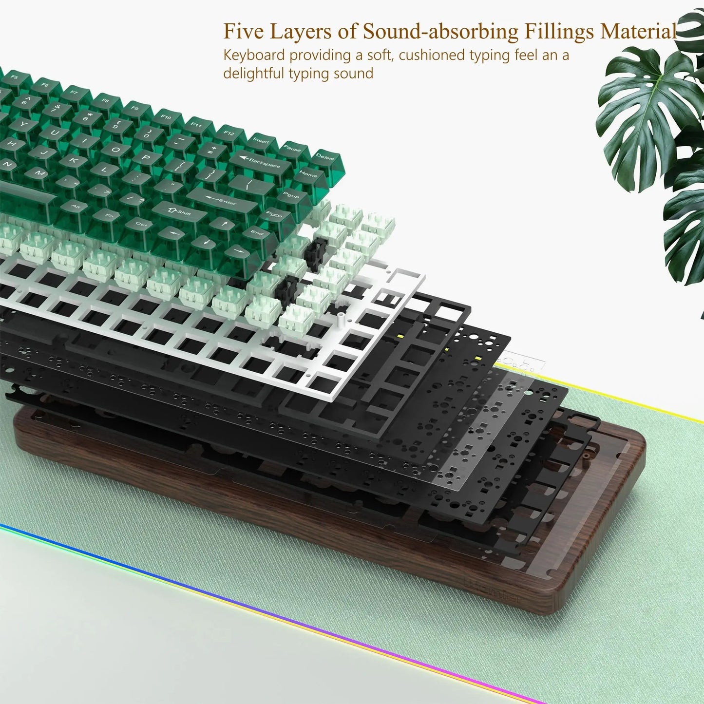 Custom Hot-Swappable Mechanical 75% Keyboard Green
