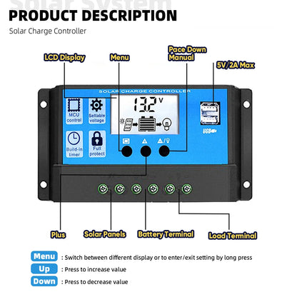 Portable Off-Grid Solar Kit 6000W Inverter 220V