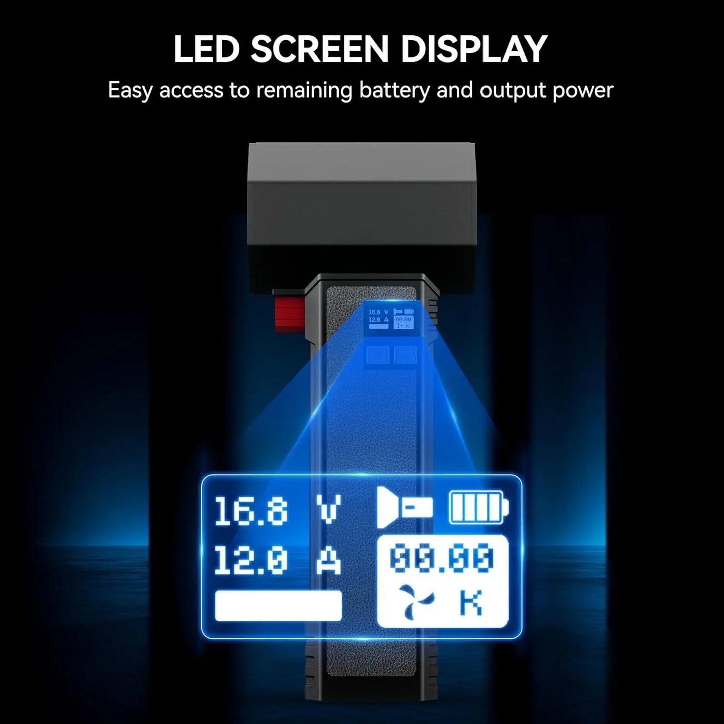 Powerful Handheld Turbo Fan with LED Light 64mm Brushless Motor