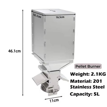 Portable 46cm Stainless Steel Outdoor Wood Burning Stove