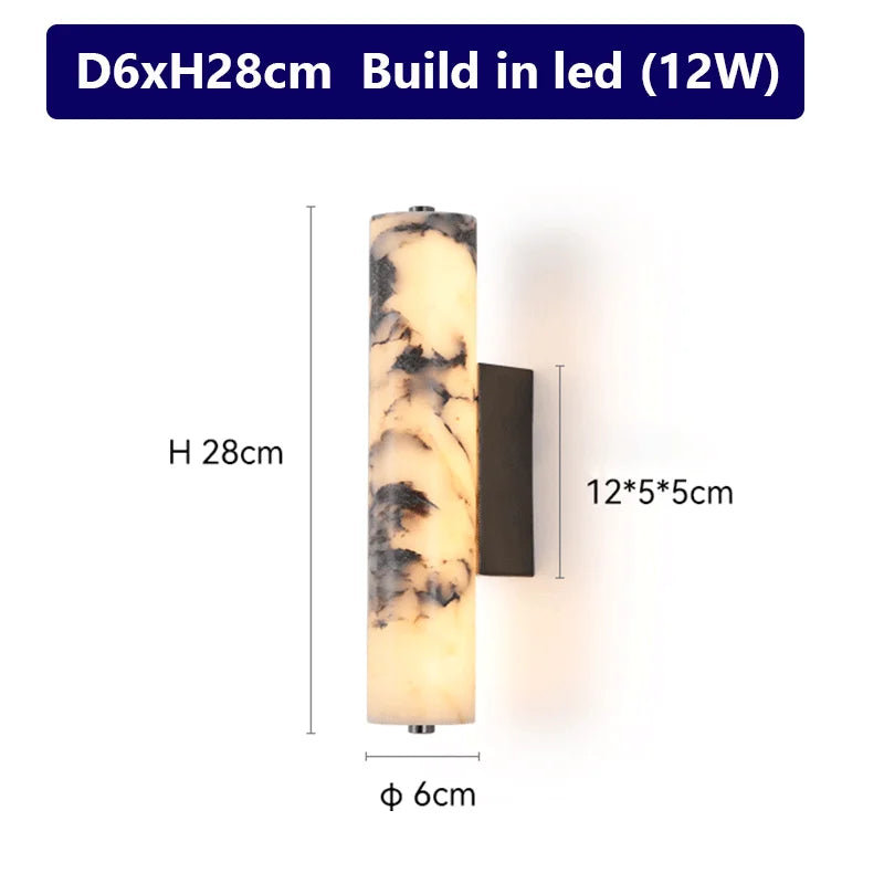 Black Stone Wall Light Warm White Bedside Decorative Lamp