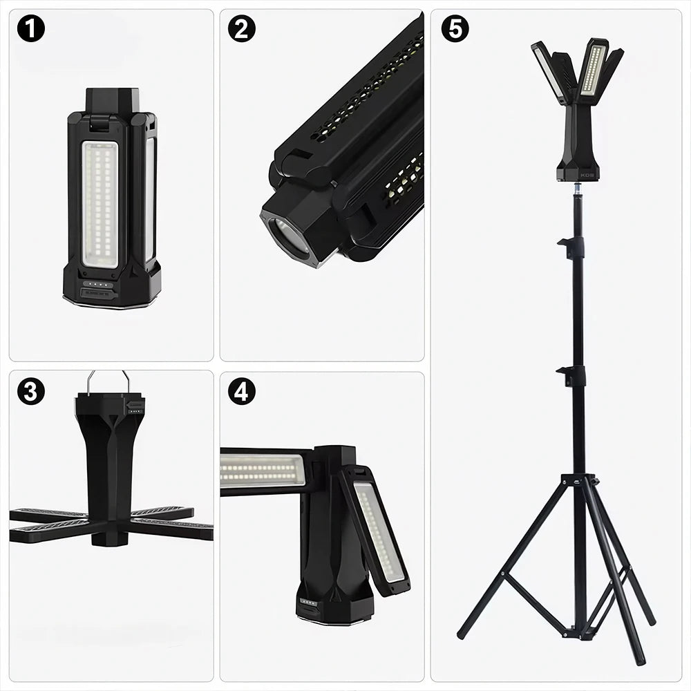 16000mAh Rechargeable Camping Light Telescopic LED Stand