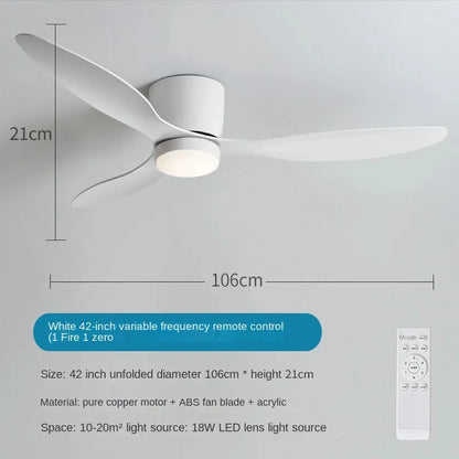 Low Profile Smart Ceiling Fan Light with Remote Nordic Style
