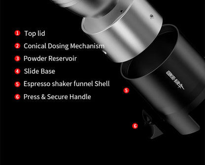 Stainless Steel 58mm Coffee Grounds Shaker Funnel Silver