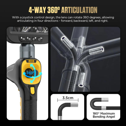 4-Way 360 Degree Articulating Automotive Endoscope 1080p HD