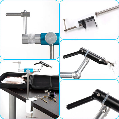 360 Degree Rotary Fly Tying Vise Aluminum C-Clamp Fishing Tool