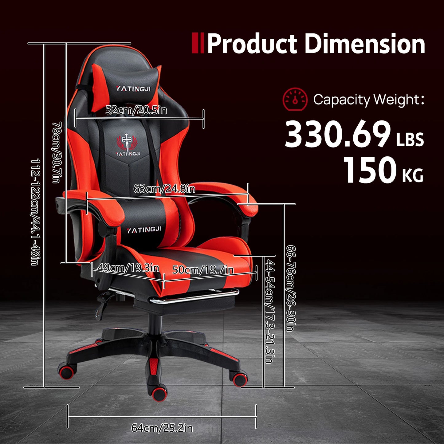 PU Leather White Gaming Chair with Footrest Adjustable Seat