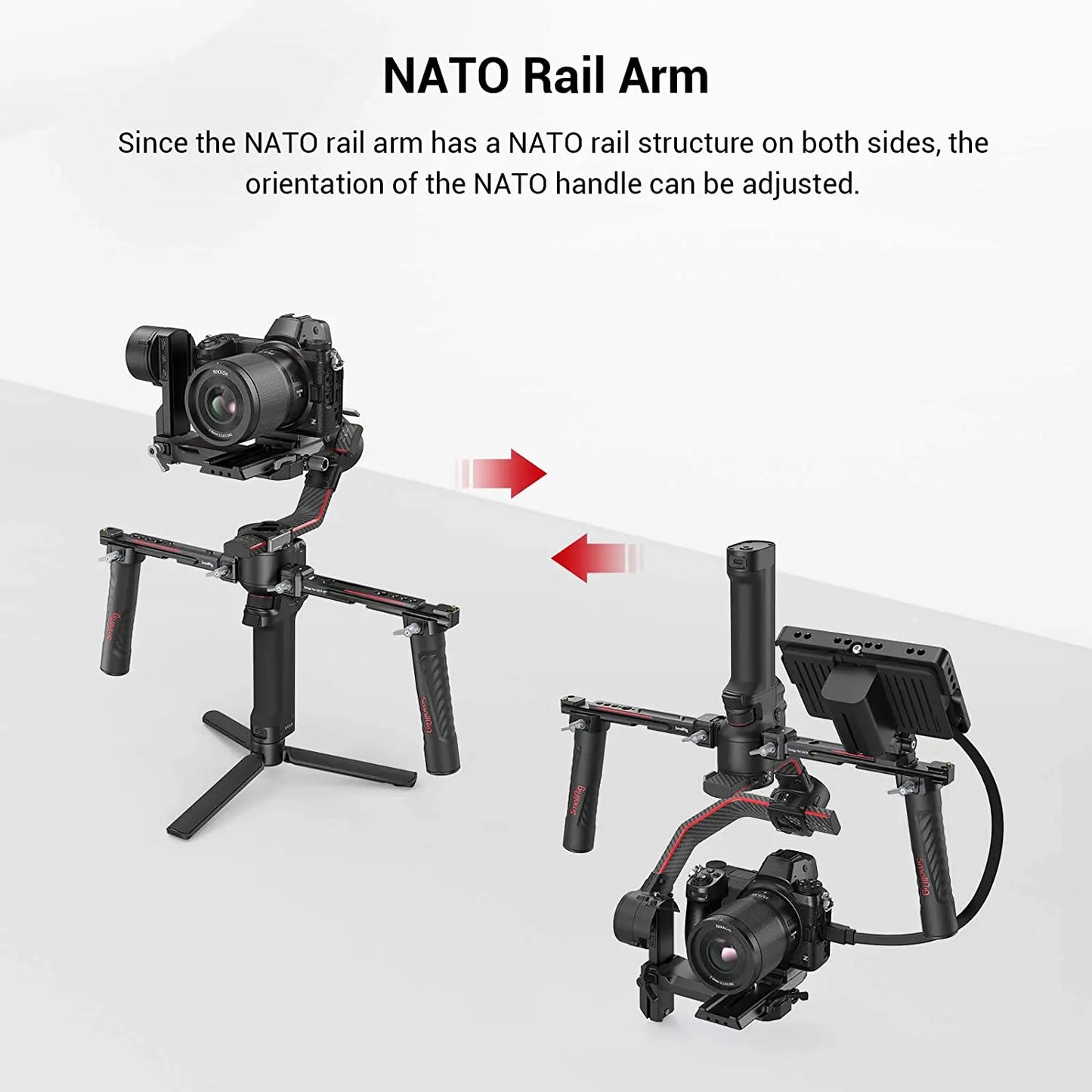 Adjustable Dual Handgrip Gimbal Stabilizer Handle