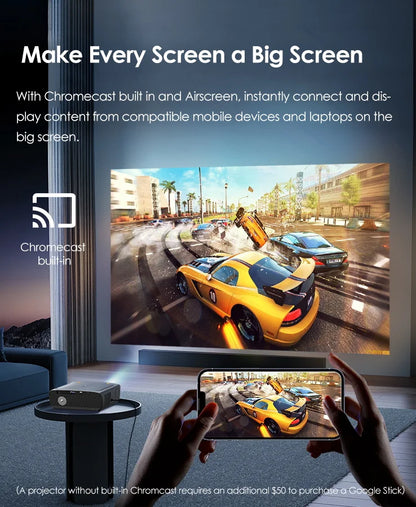 4K Android 14 Home Projector with Netflix and Dolby Sound