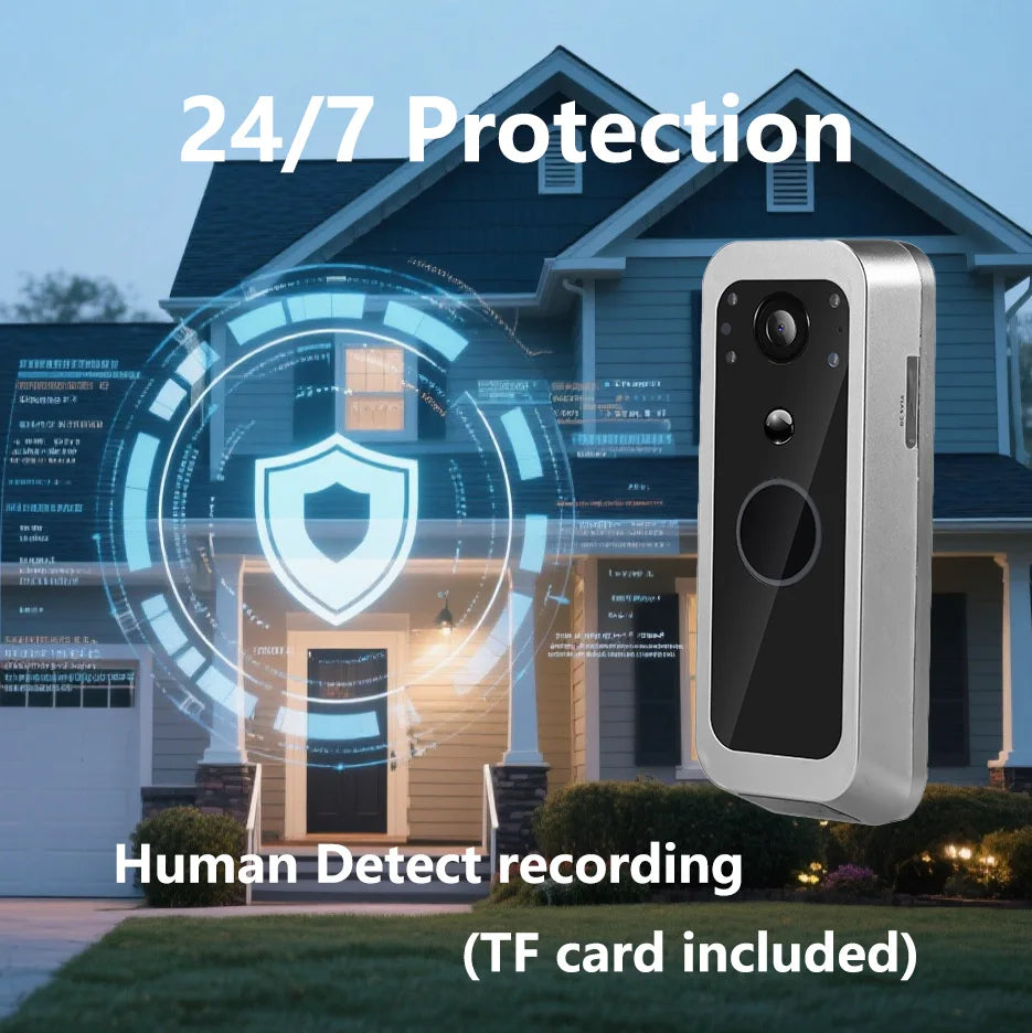 Wireless Video Doorbell with 5" Screen & Two Way Talk